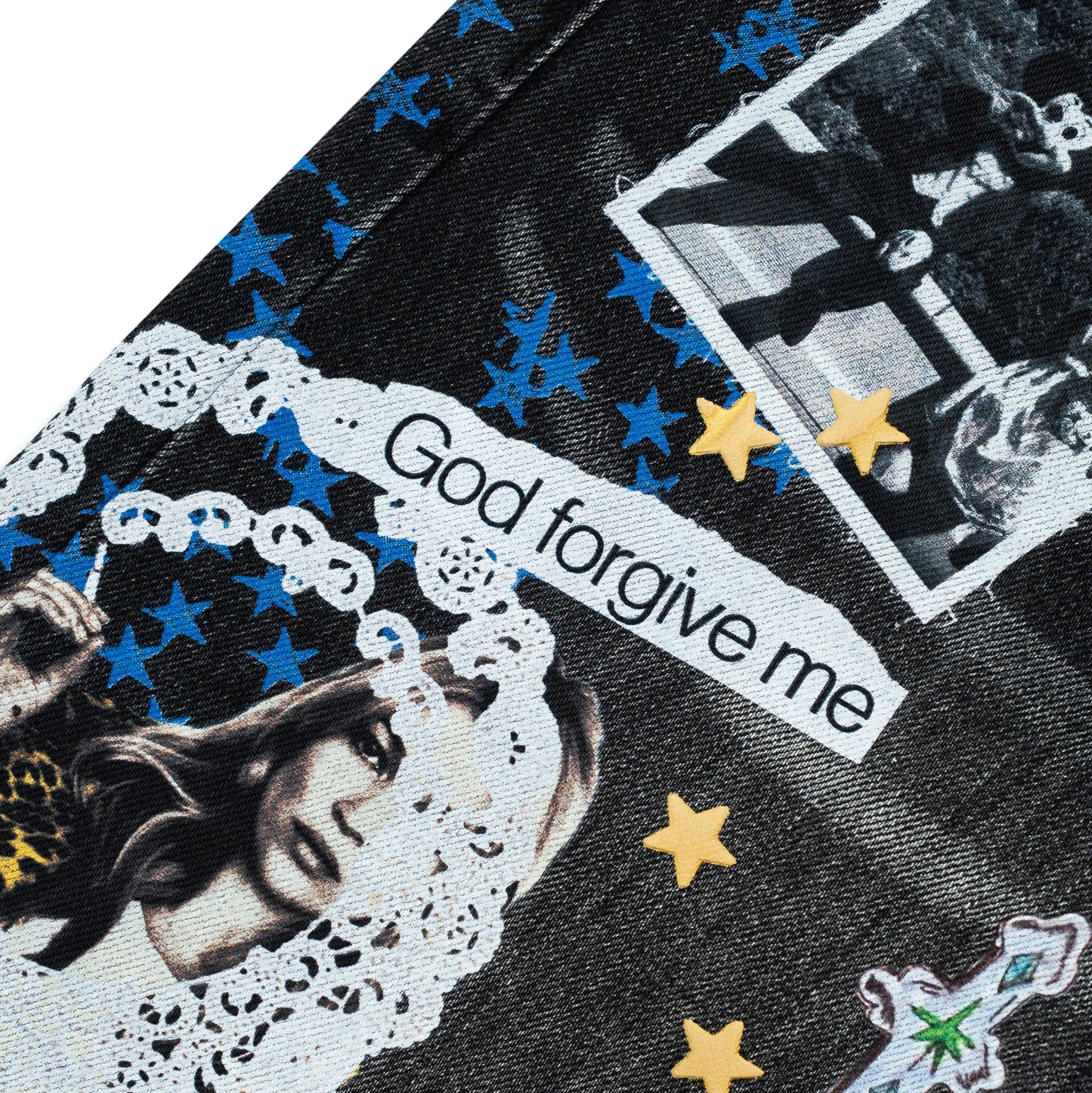 Collage Denim Jorts - Black