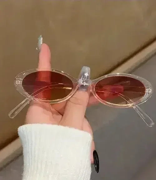 Retro Oval Cat-Eye Sunglasses