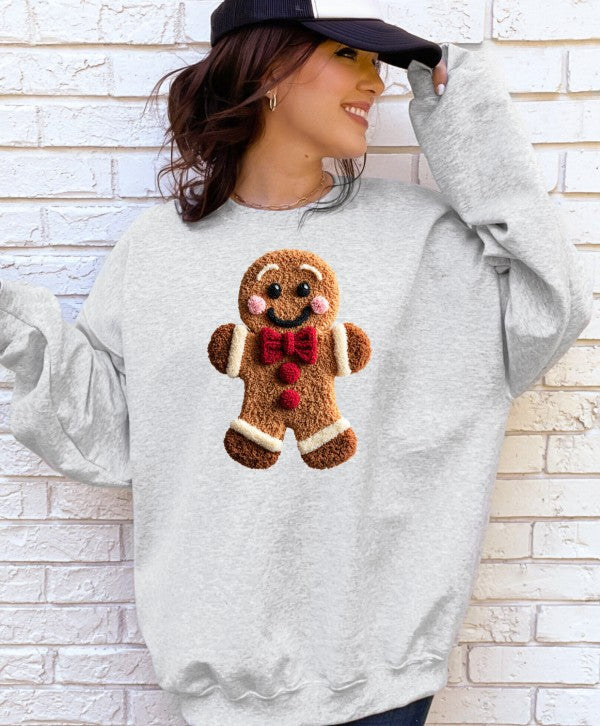 Crochet Latch Hook Gingerbread Graphic Sweatshirt