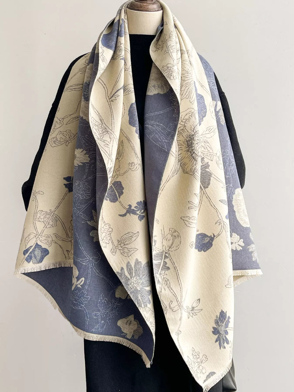 Floral Print Reversible Scarf