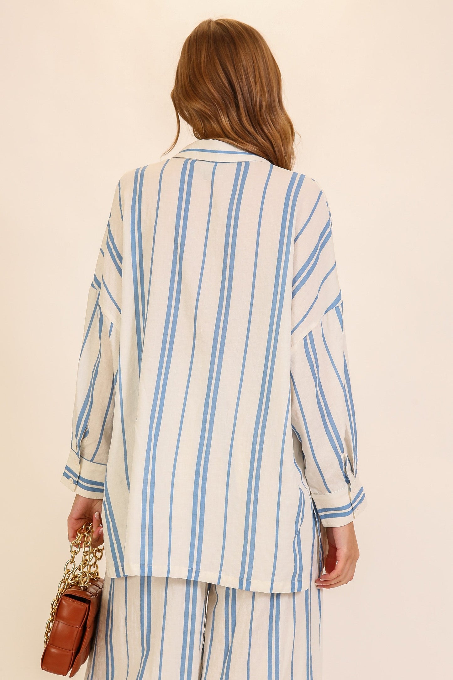 Oversized Striped Button-Down Shirt