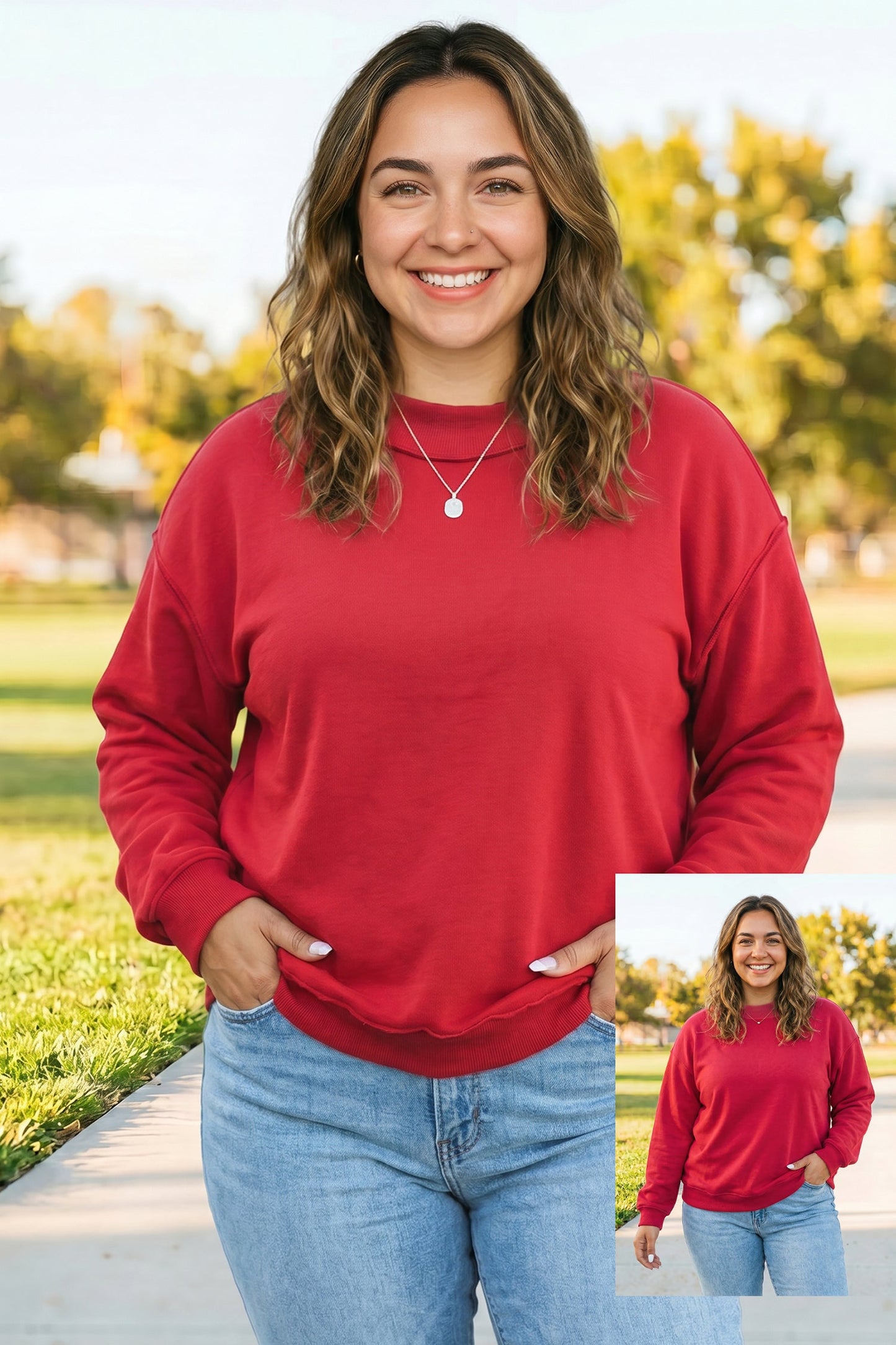 Light Grey Exposed Seam Detail Reversible Double Wear Plus Size Sweatshirt