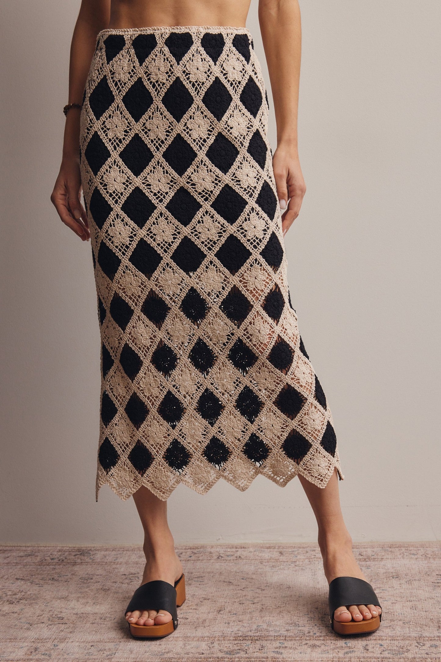 Crochet Diamond Midi Skirt