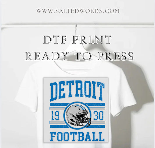 Detroit football sports print DTF print