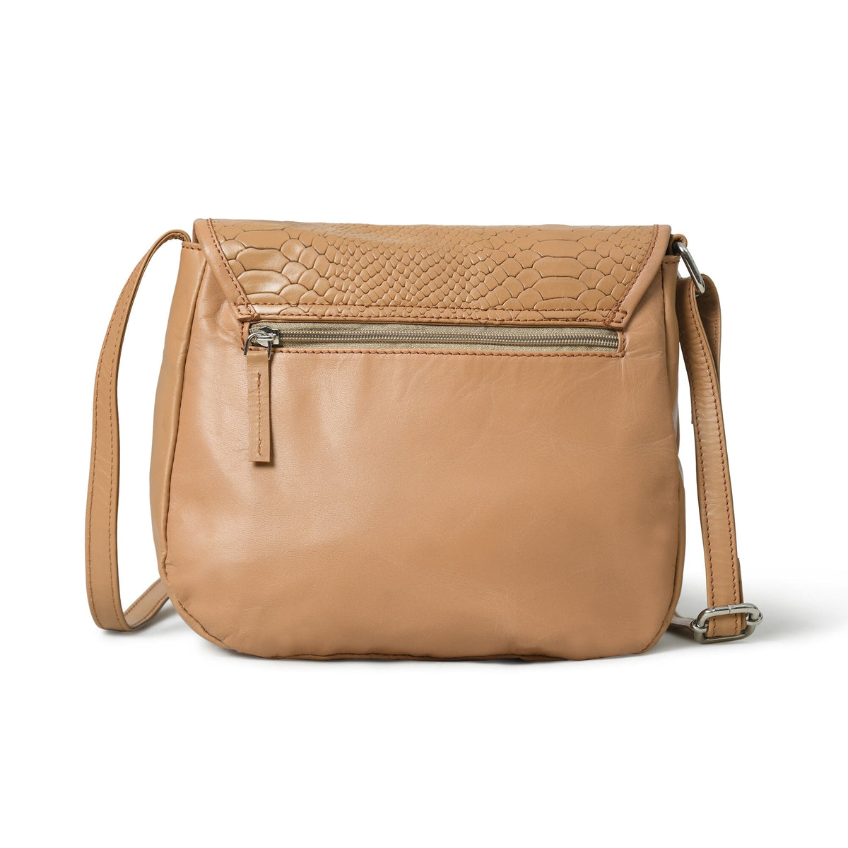 The Croco Satchel- Beige