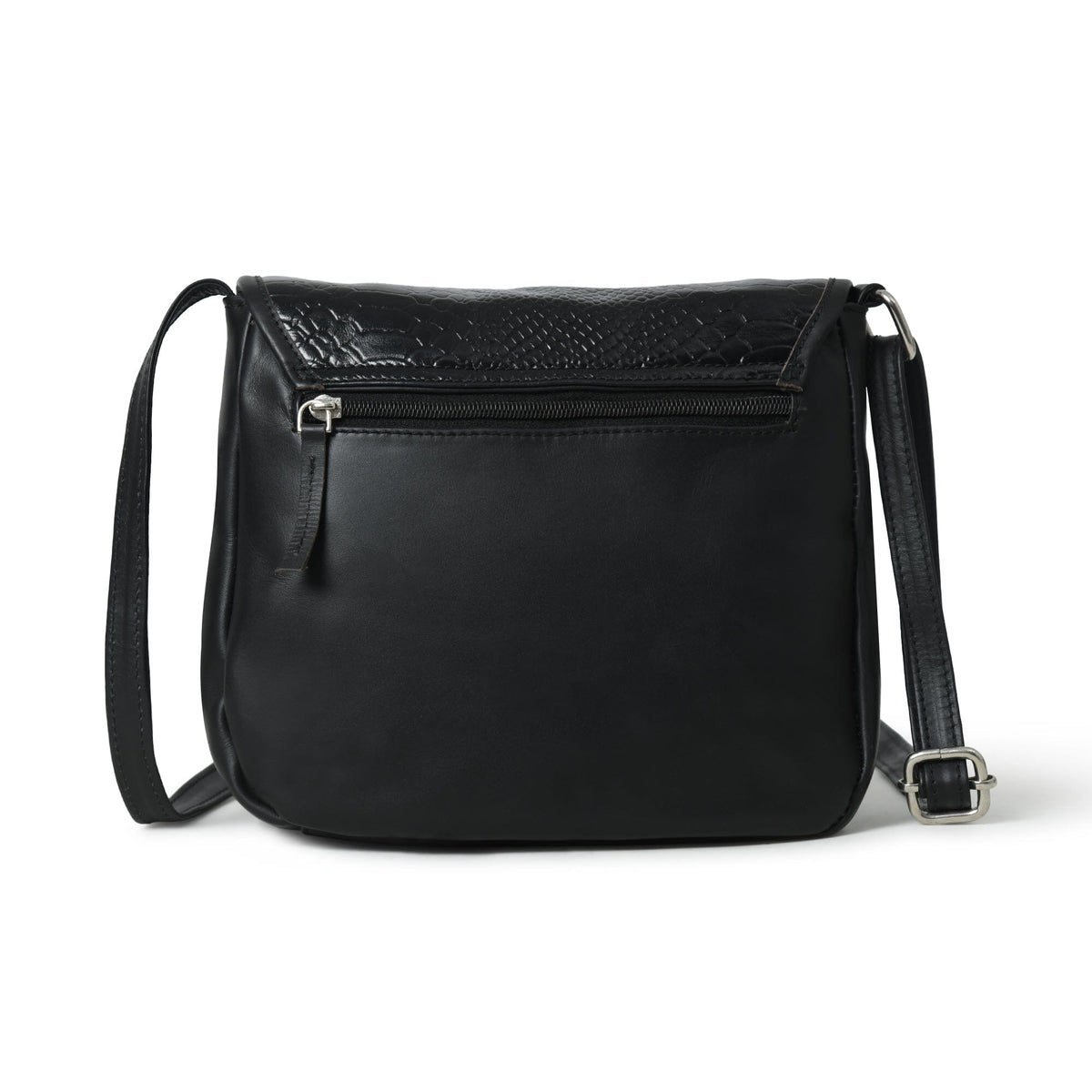 The Croco Satchel- Black