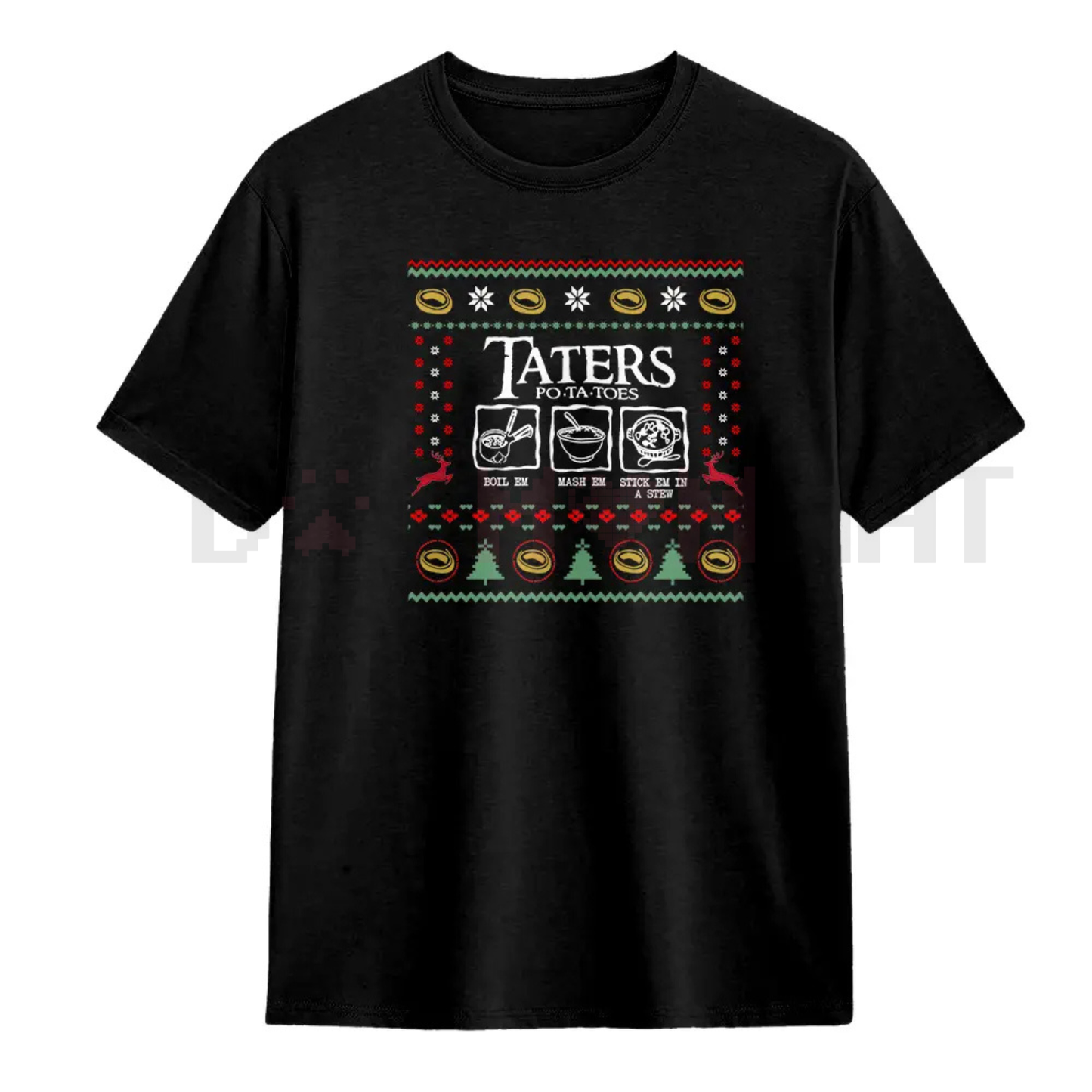 "PO-TA-TOES!" Ugly Christmas T-Shirt – Unisex Funny Samwise Gamgee Quote Tee