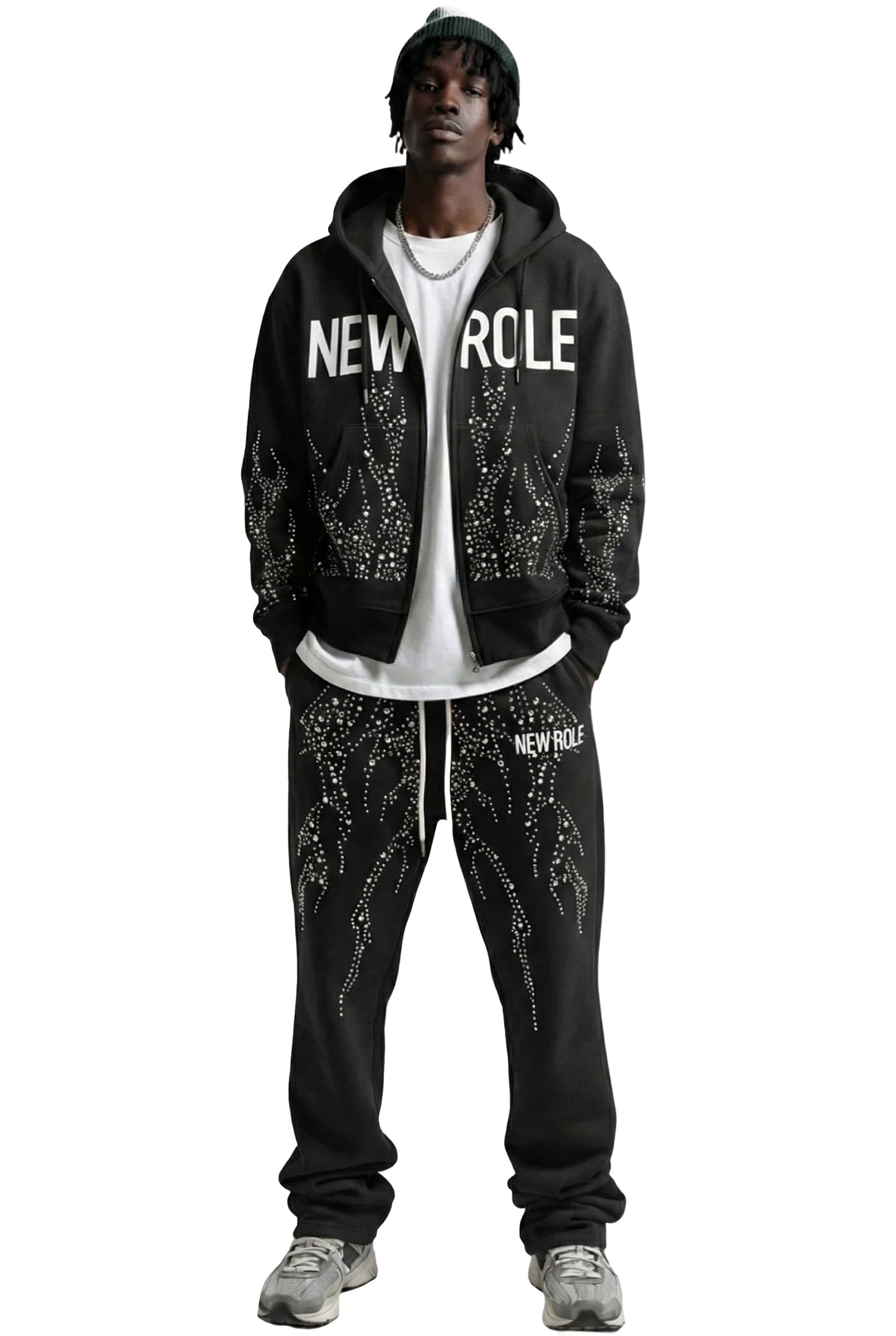 PANTHEON French Terry Long Sleeve Crop Top Full Zip Hoodie