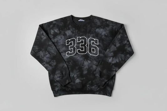 Custom Mascot | Area Code Varsity Outline Embroidered Tie-Dyed Sweatshirt