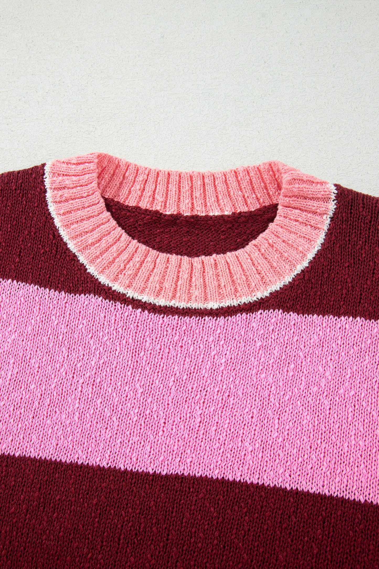 Stripe Drop Shoulder Long Sleeve Knit Sweater