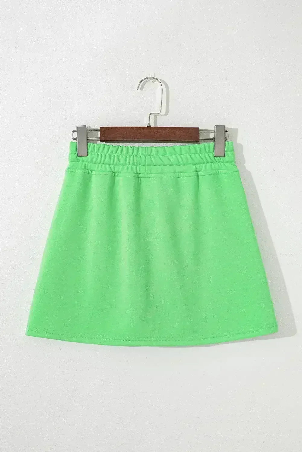 Black French Terry Drawstring Mini Skort with Pockets