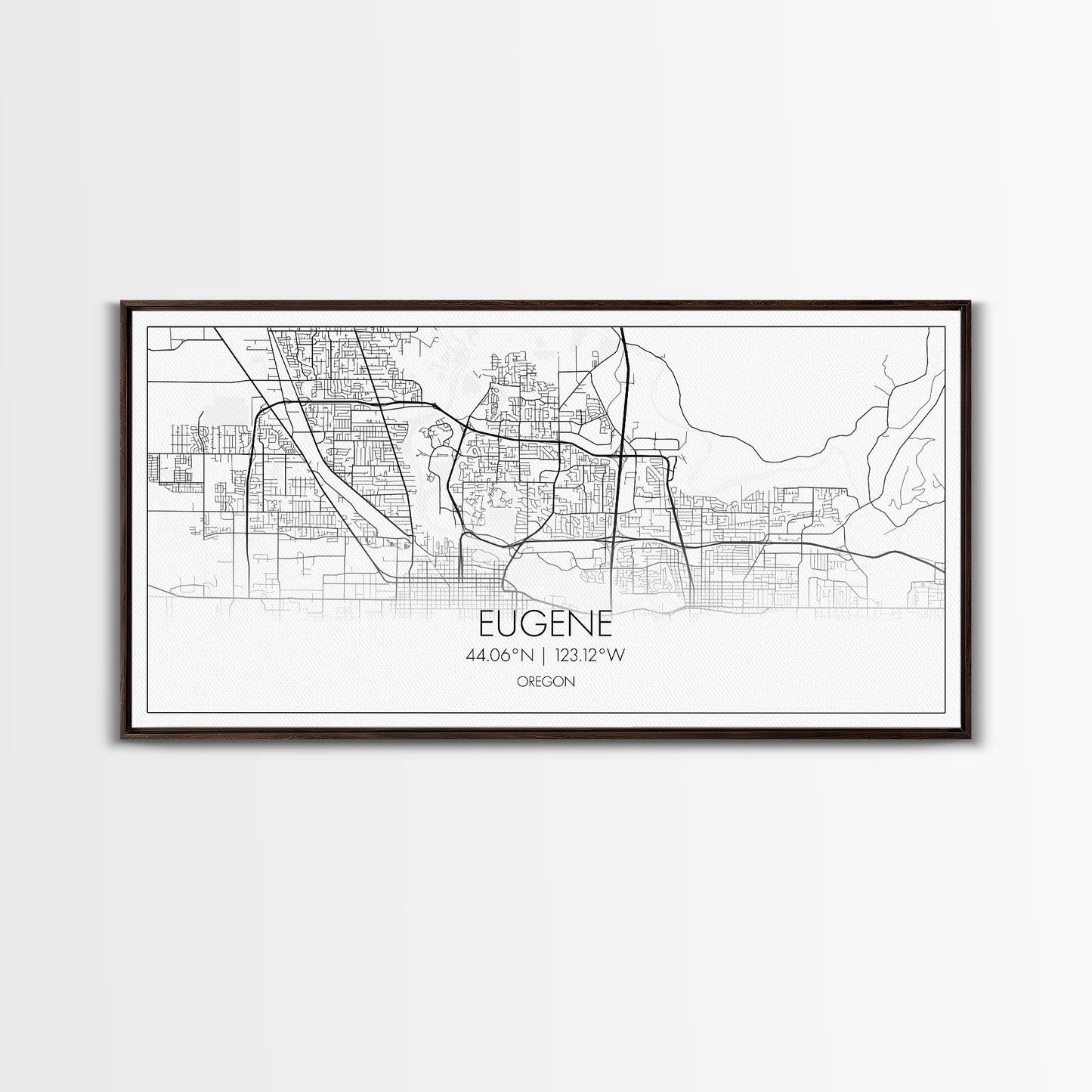 Eugene Street Map, Oregon Map, Map Art, Minimalist Art, Wall Art, Canvas Art, Newlywed Gift, Bar Wall Décor, Rustic Home Décor, Couples Gift