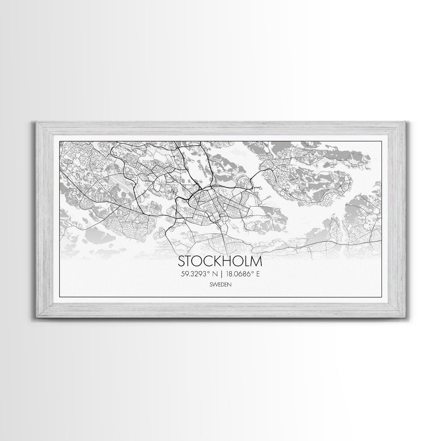 Stockholm City Map, Sweden Art, Map Print, Modern Wall Art, Wall Art, Canvas Art, Landscape Art Print, Gift For Family, Over Bed Wall Décor