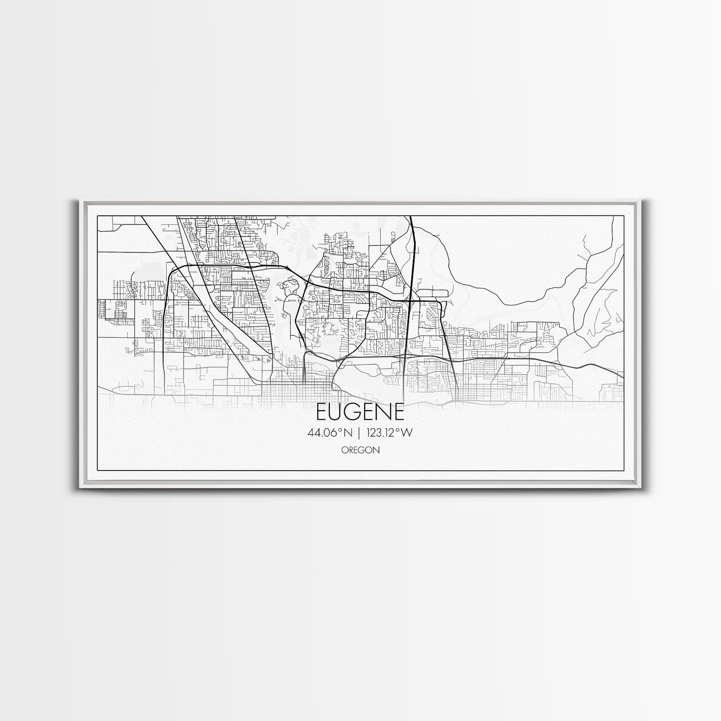 Eugene Street Map, Oregon Map, Map Art, Minimalist Art, Wall Art, Canvas Art, Newlywed Gift, Bar Wall Décor, Rustic Home Décor, Couples Gift