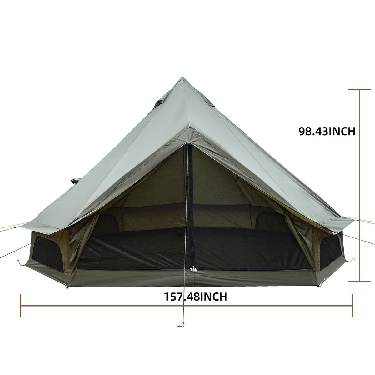 Oxford Bell Tent 13.1FT with Stove Jack for Family Camping