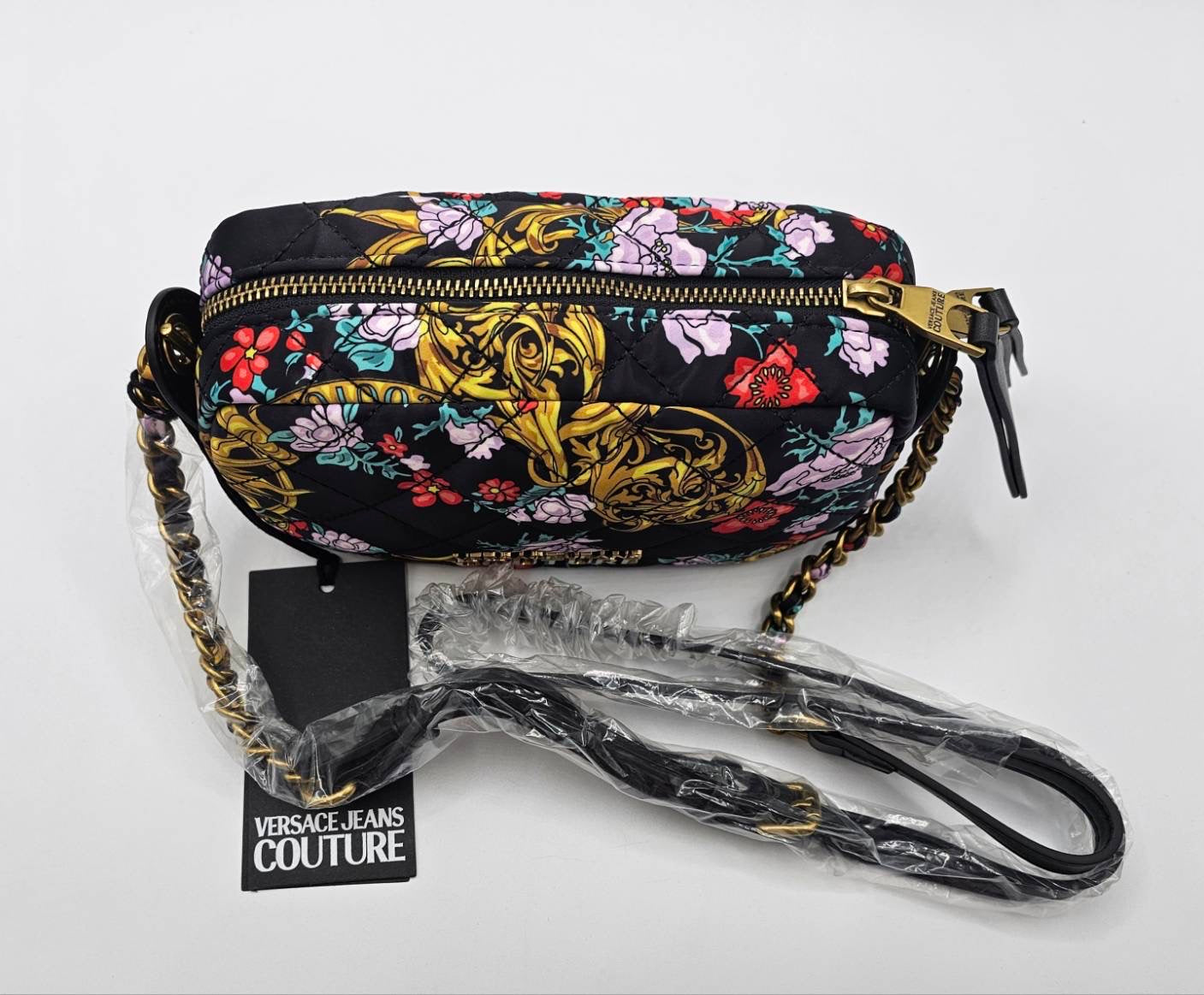 Versace Jeans Couture Floral Pattern Quilted Crossbody