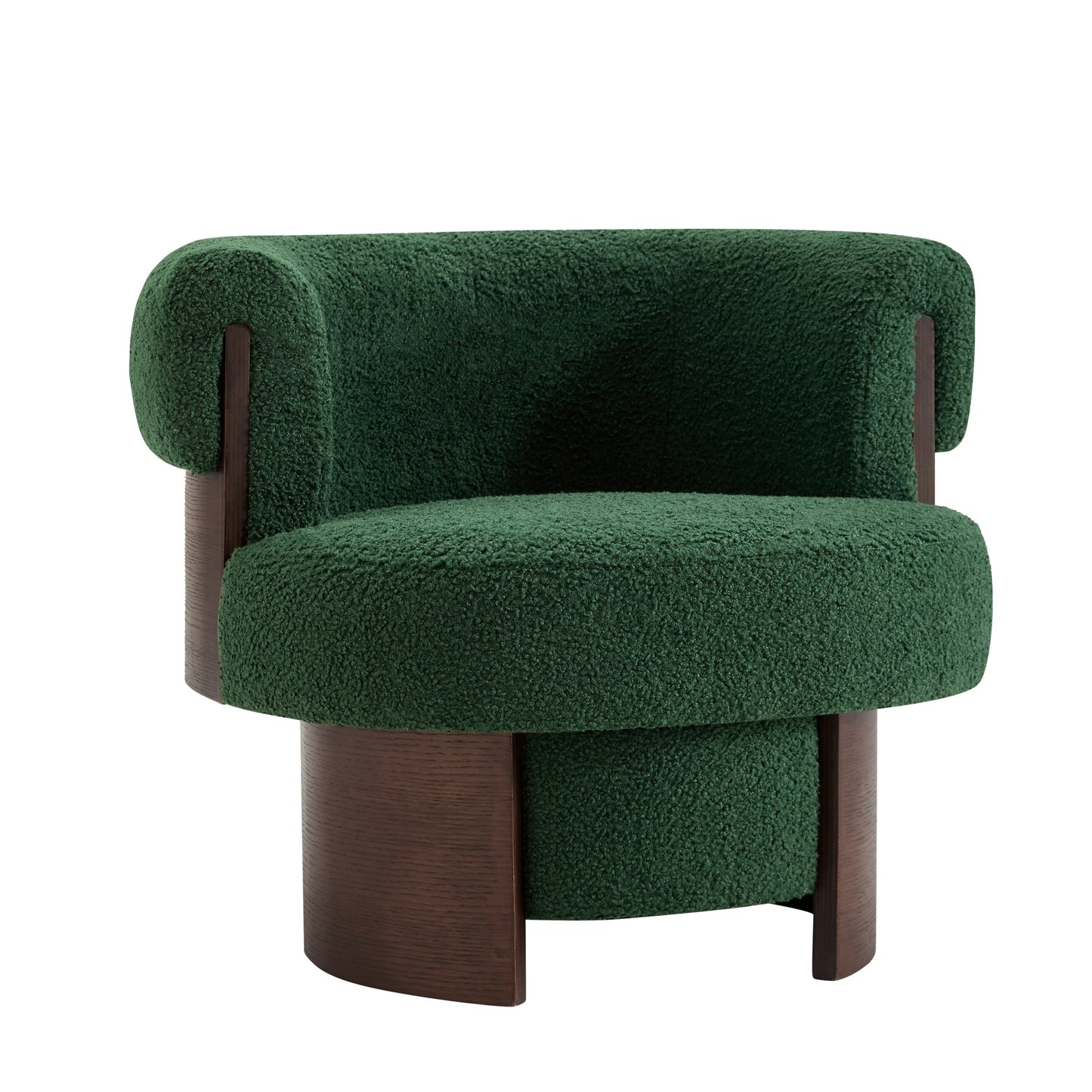 Modern 32'' Wide Curved Sculptural Swivel Barrel Chair, Set of 2