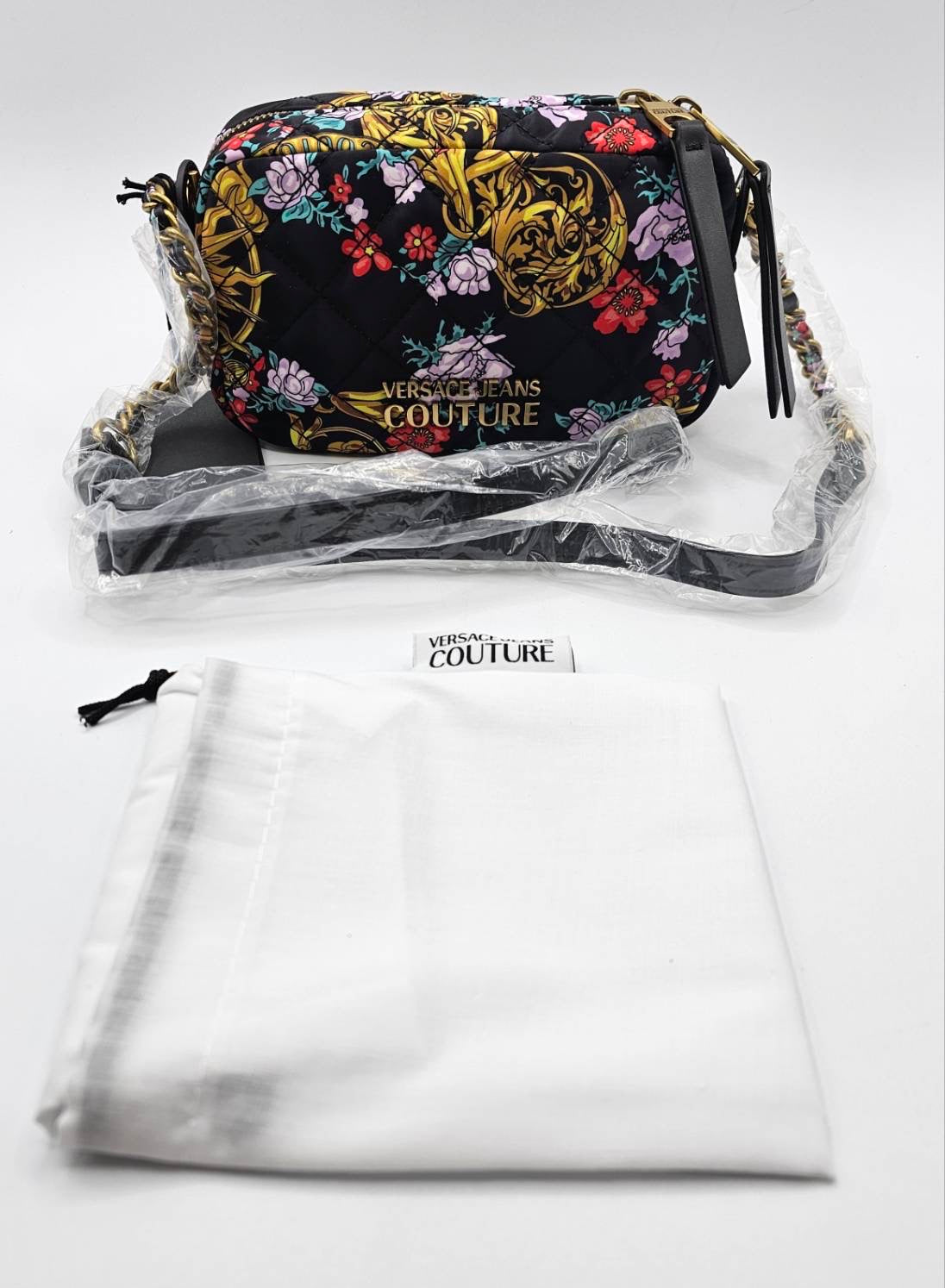 Versace Jeans Couture Floral Pattern Quilted Crossbody