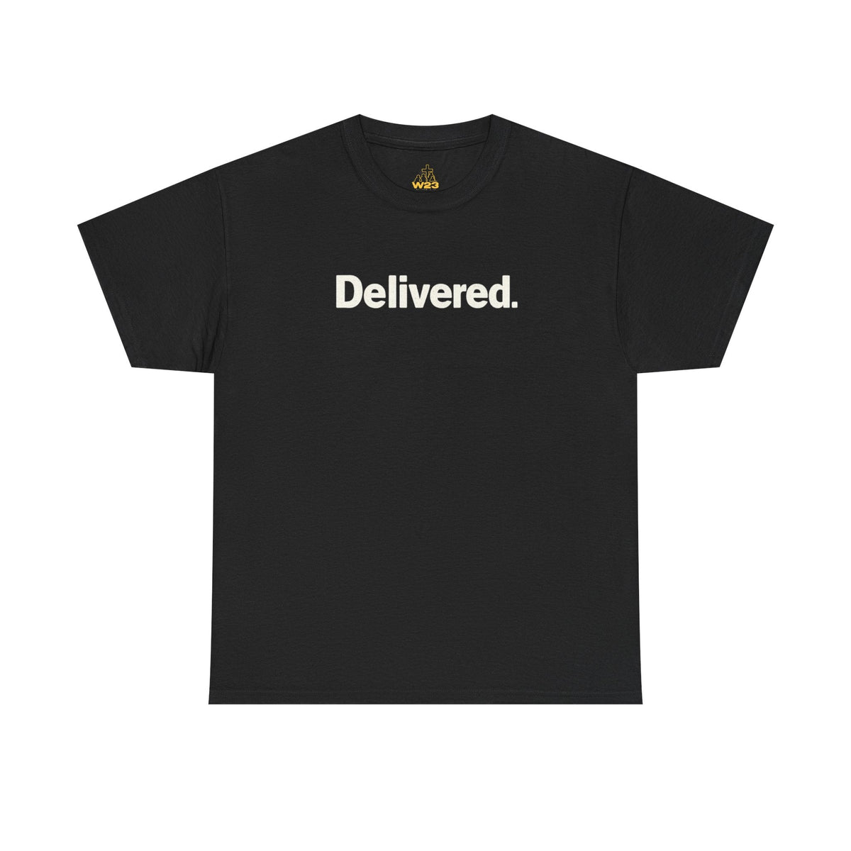 Delivered. Heaven Sent Christian T-Shirt — Faith-Based Graphic Tee with Back Label Design