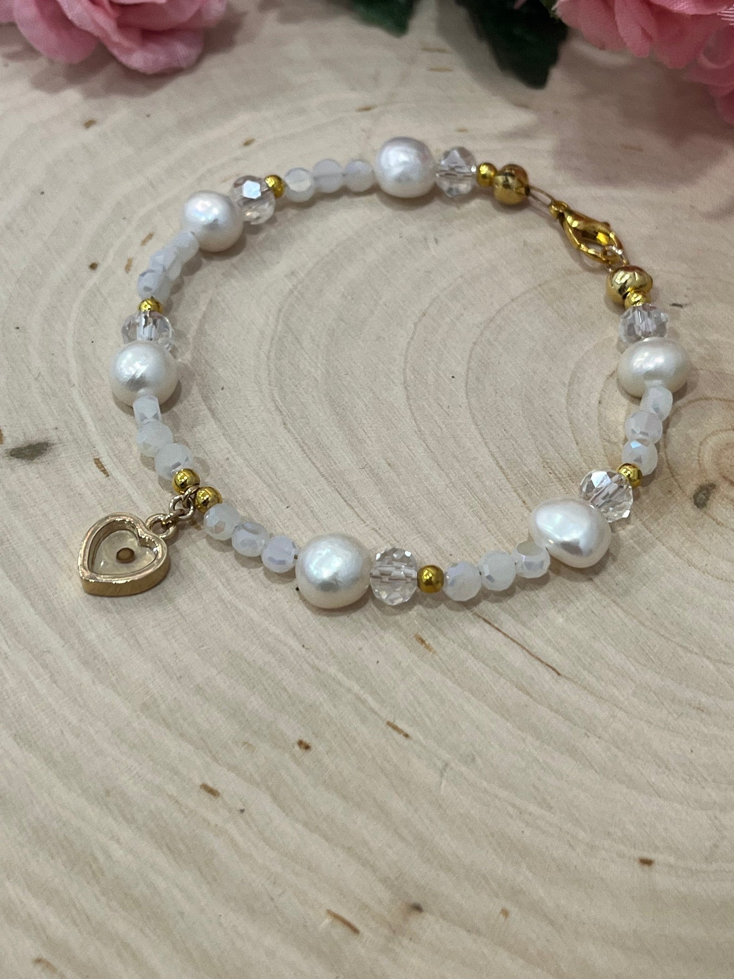 Mustard Seed Freshwater Pearl Bead Bracelet Christian Jewelry