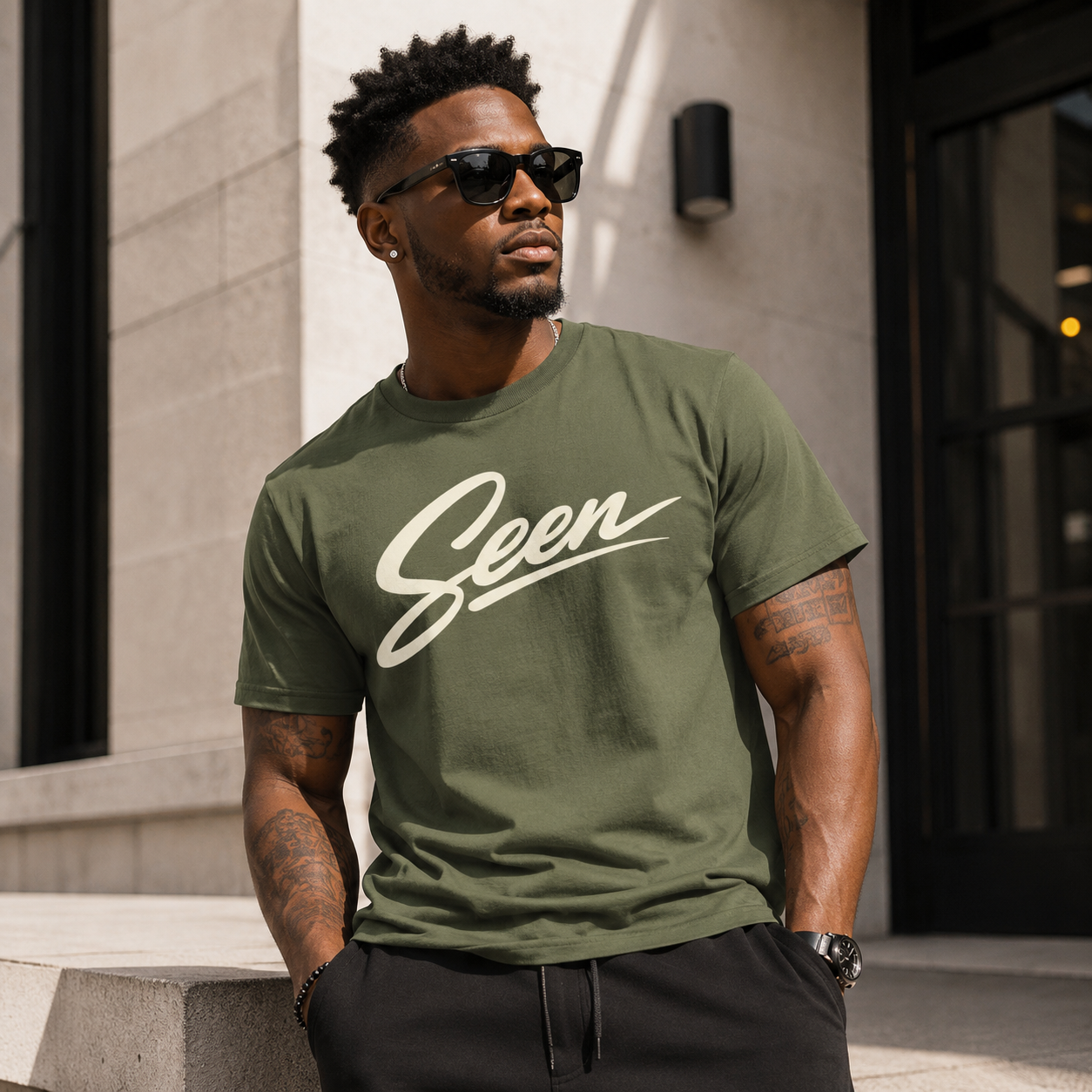 Seen Script T-Shirt | Retro Handwritten Logo Tee