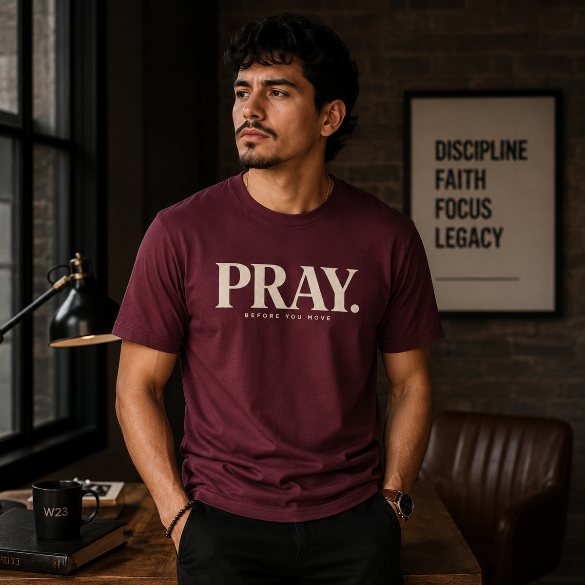 PRAY. Graphic Tee — "Pray Before You Rise" Inspirational Christian T‑Shirt