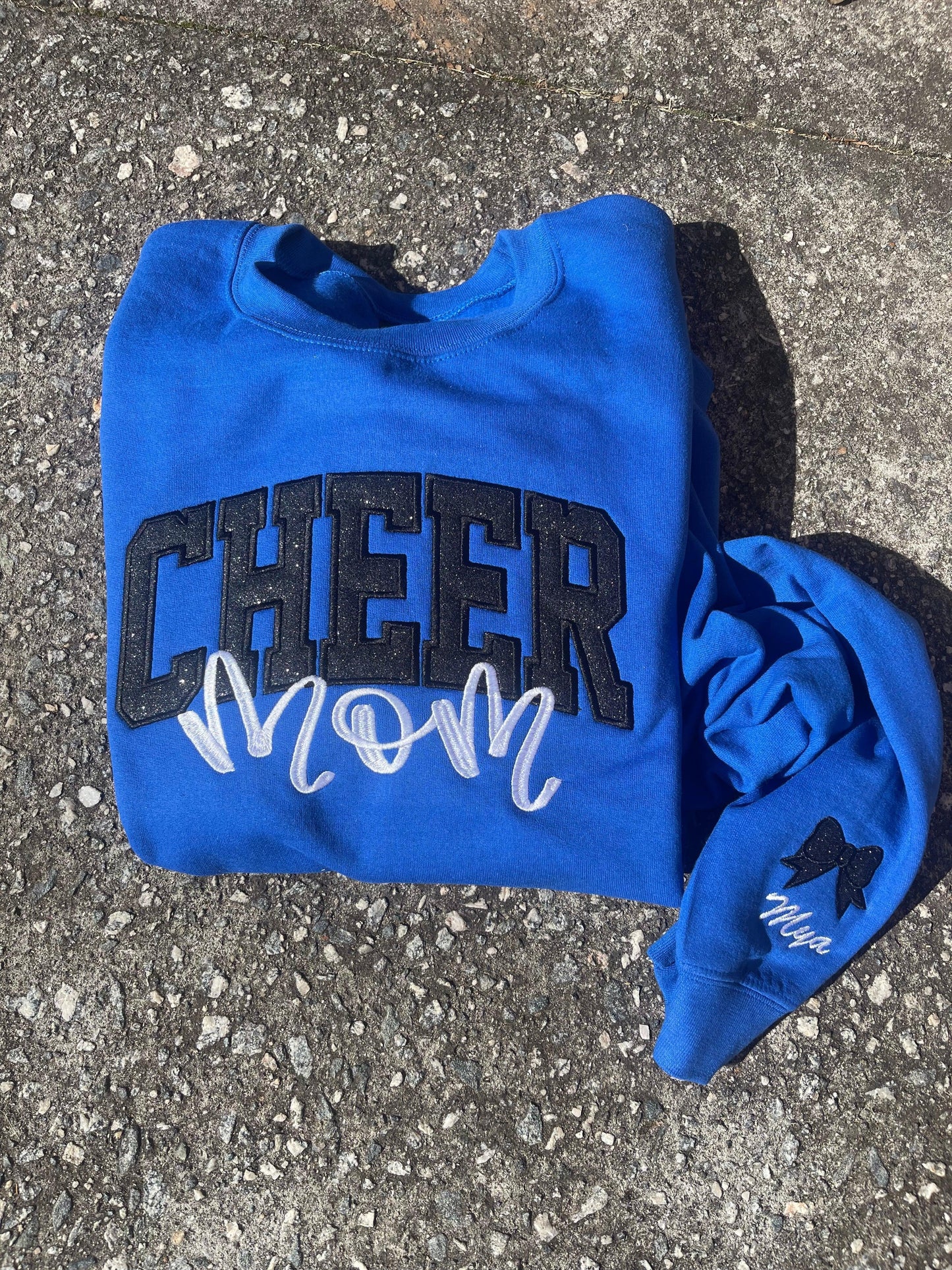 Personalized Varsity Glitter Applique Embroidered Shirt with Custom Name & Icon