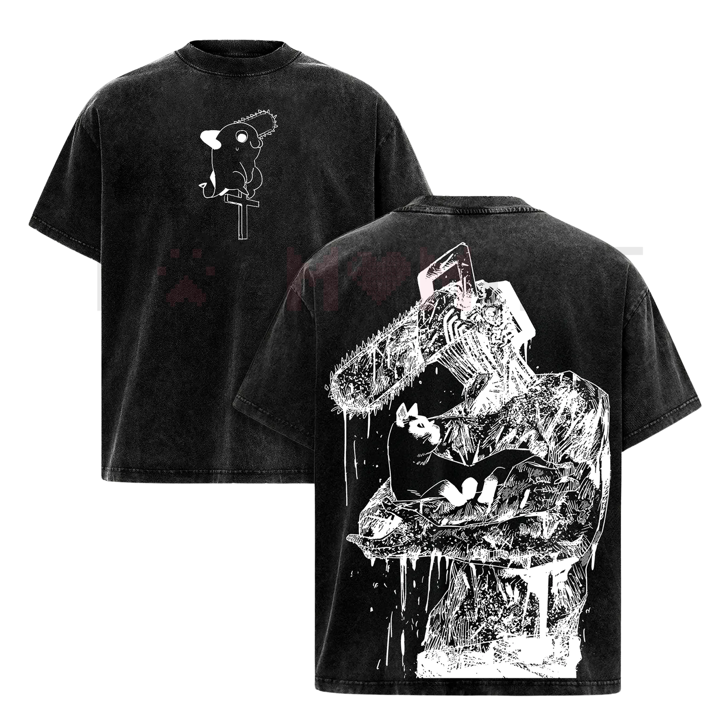 Chainsaw Man Denji T-Shirt – Vintage Washed Oversized Heavy Cotton Tee