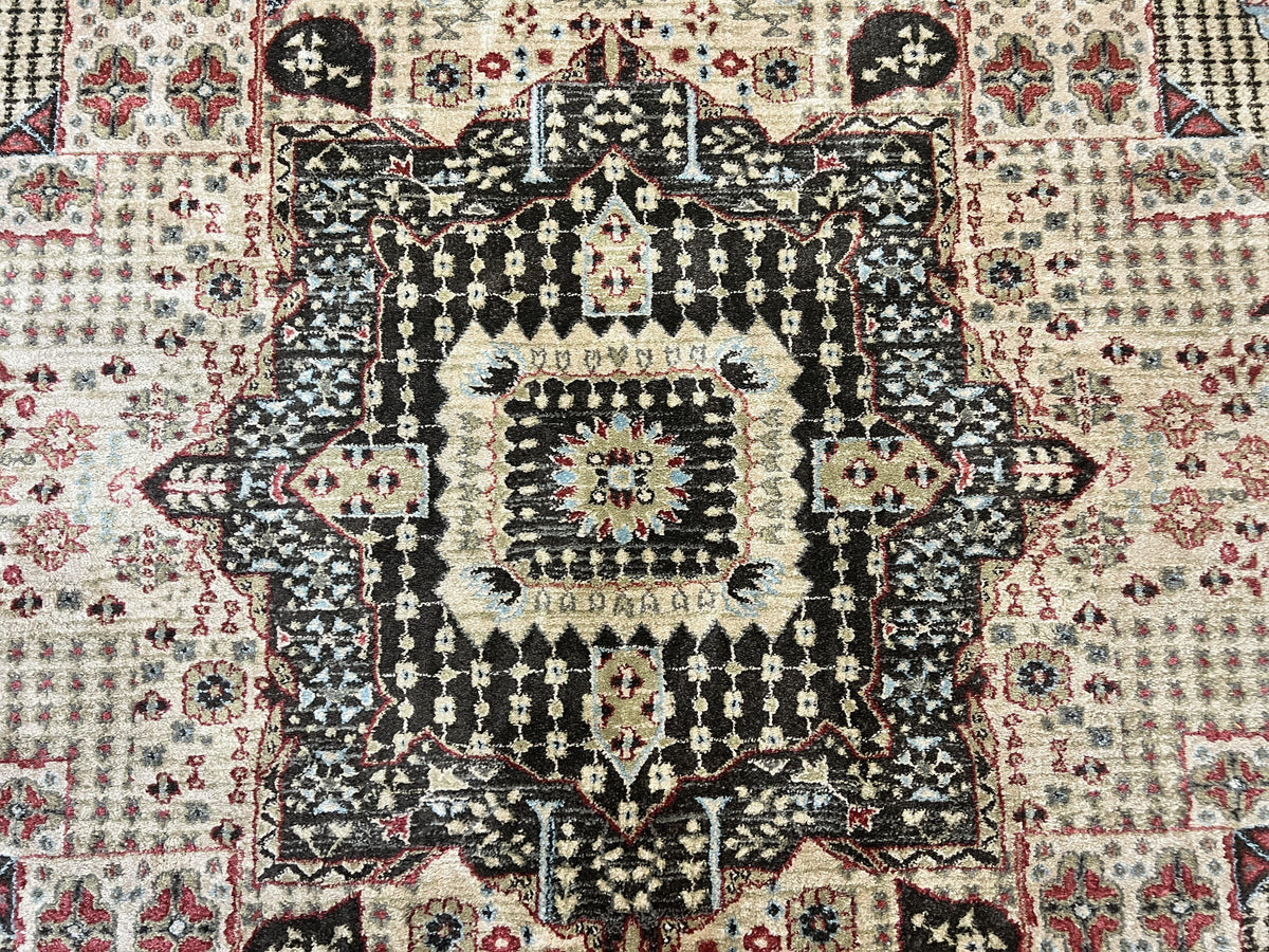 Room Sized Oriental Rug 10x11, Power Loomed Carpet, Tan Brown, Unique Loom