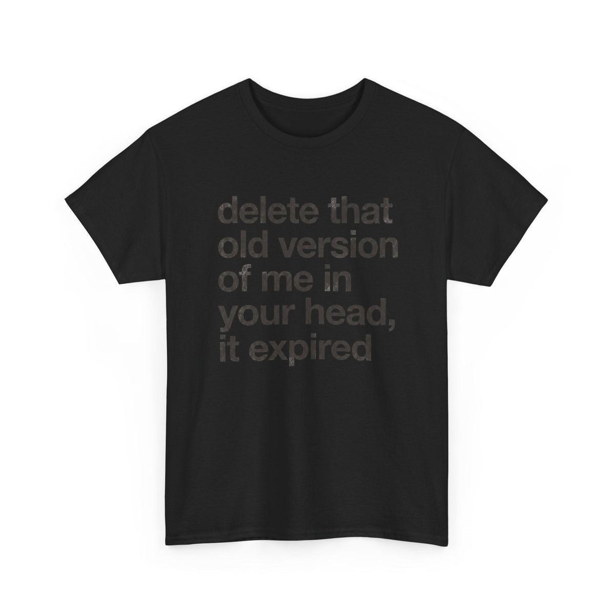 Statement Tee — “delete that old version of me in your head, it expired” Minimalist Typography T-Shirt