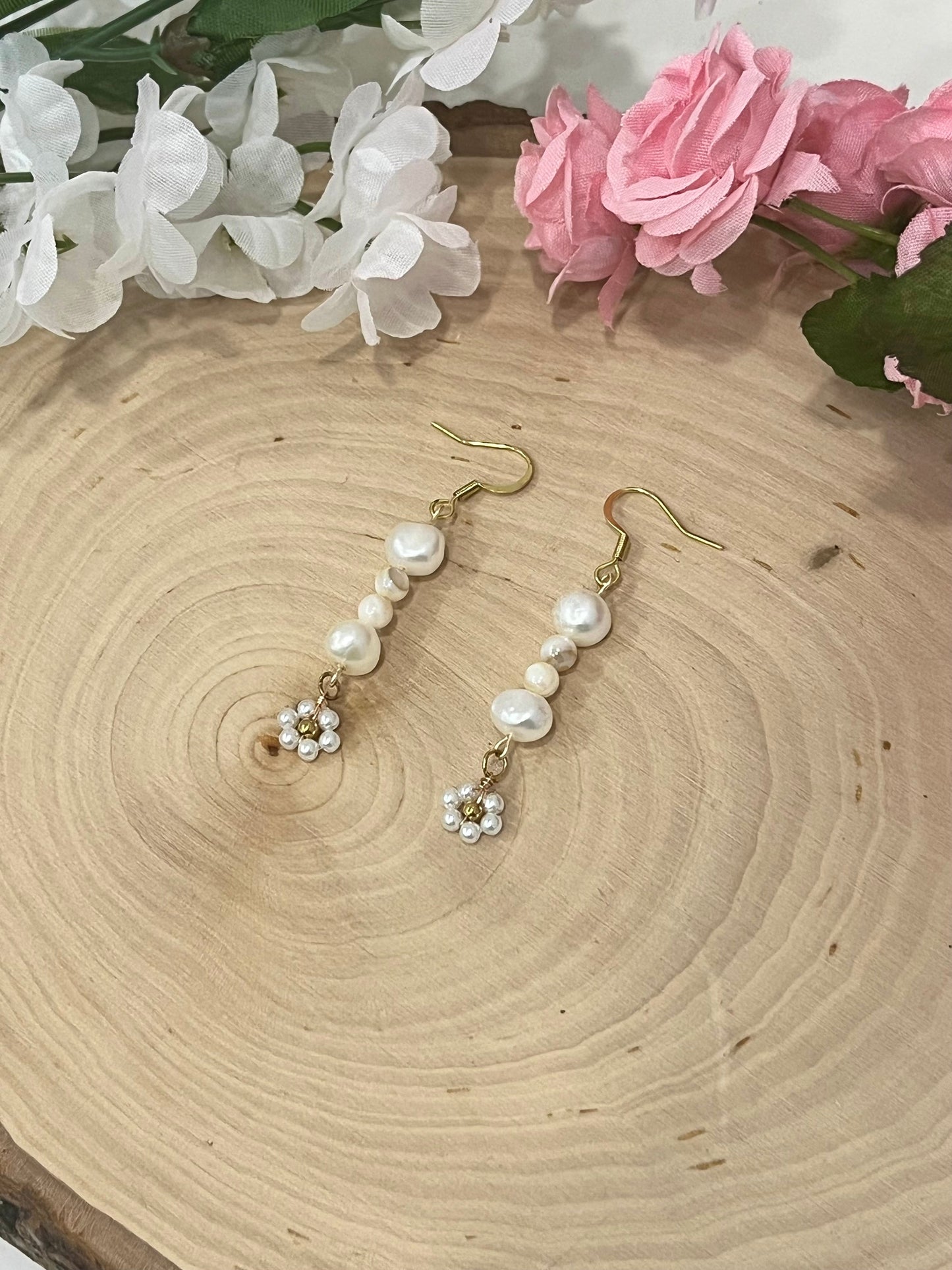 Pearl Daisy Gold Earrings – Christian Jewelry Inspired by Proverbs 31