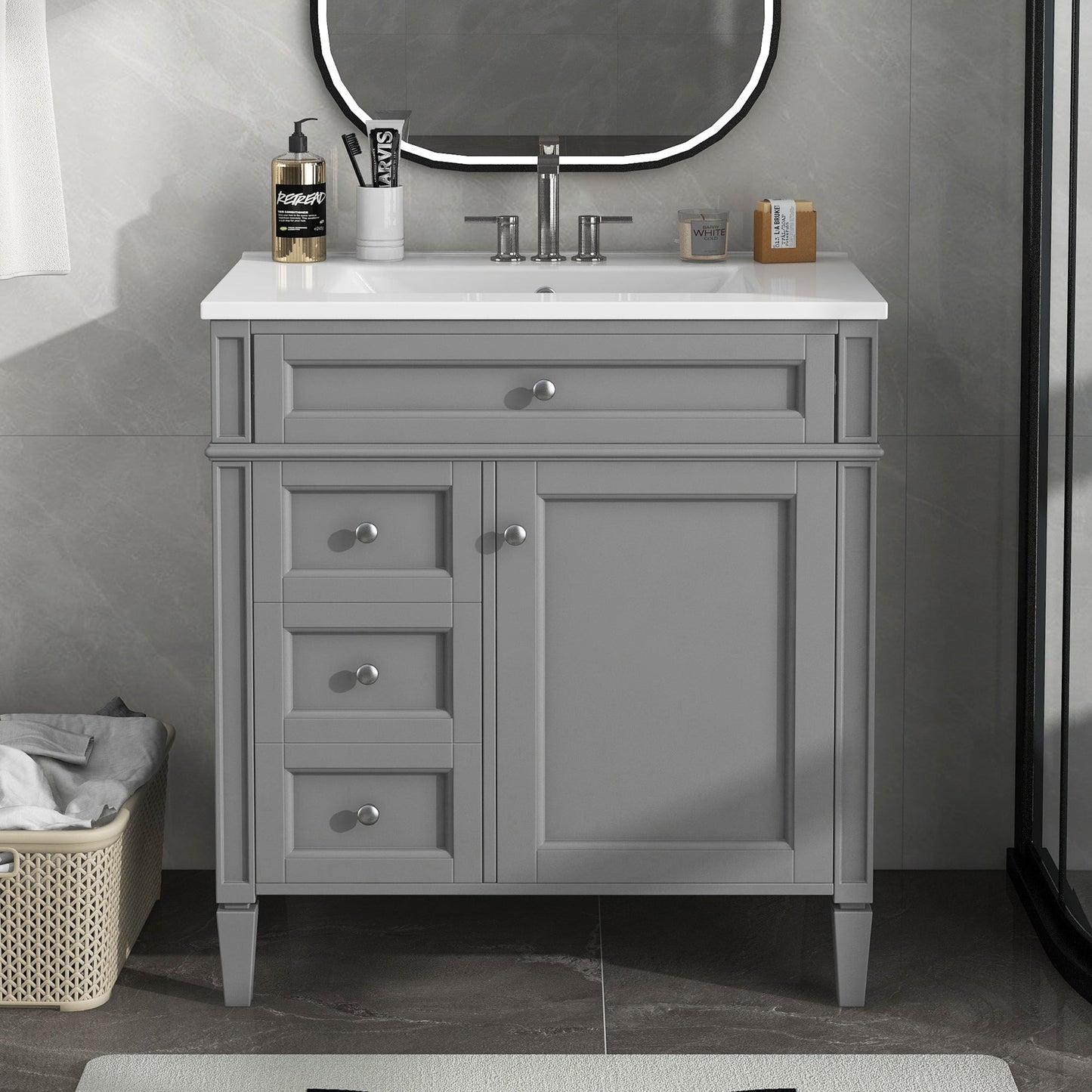 30" Bathroom Vanity with Top Sink