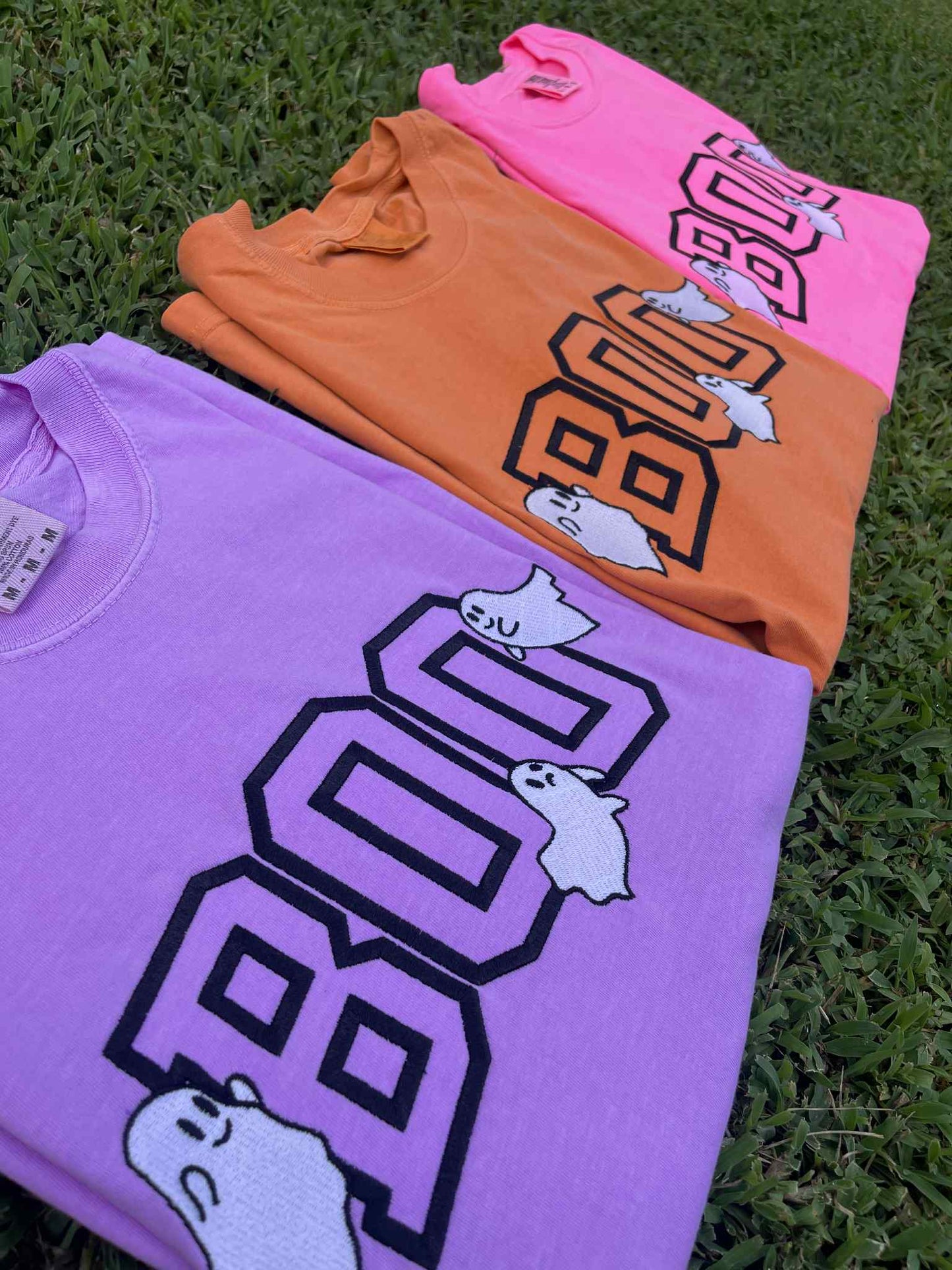 Embroidered BOO Ghost Halloween Shirt