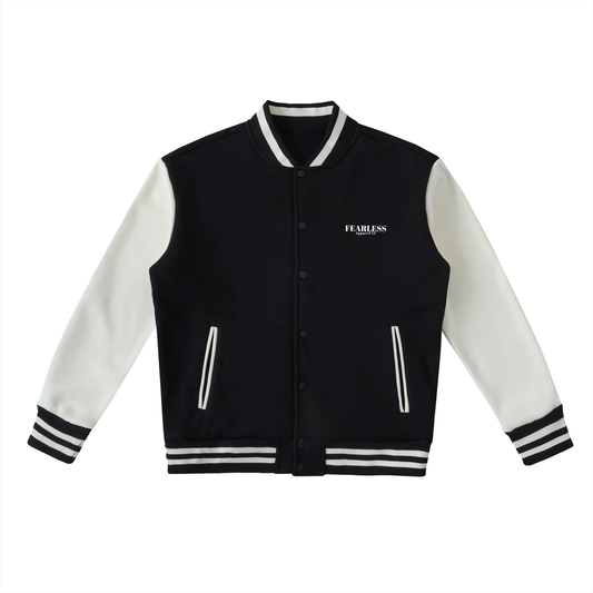 Fearless Apparel Line Two-Tone Fleeced Varsity Jacket Own the Streets. Fear Nothing
