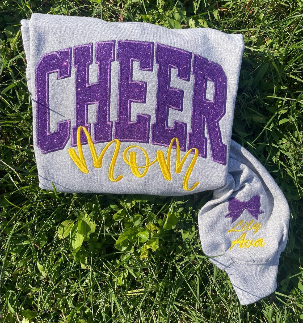 Personalized Varsity Glitter Applique Embroidered Shirt with Custom Name & Icon