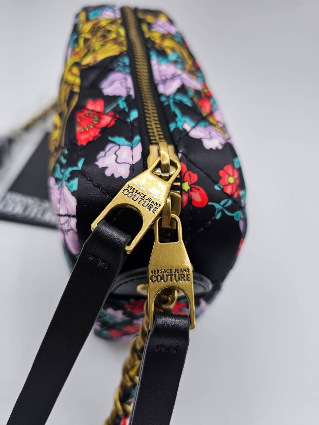 Versace Jeans Couture Floral Pattern Quilted Crossbody