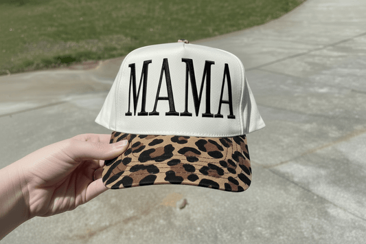 Custom Embroidered Leopard Brim Trucker Hat | Personalized Text Snapback Hat