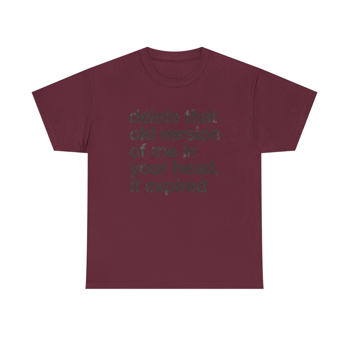 Statement Tee — “delete that old version of me in your head, it expired” Minimalist Typography T-Shirt