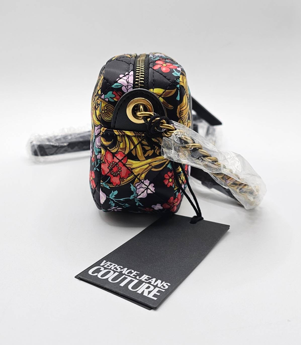 Versace Jeans Couture Floral Pattern Quilted Crossbody