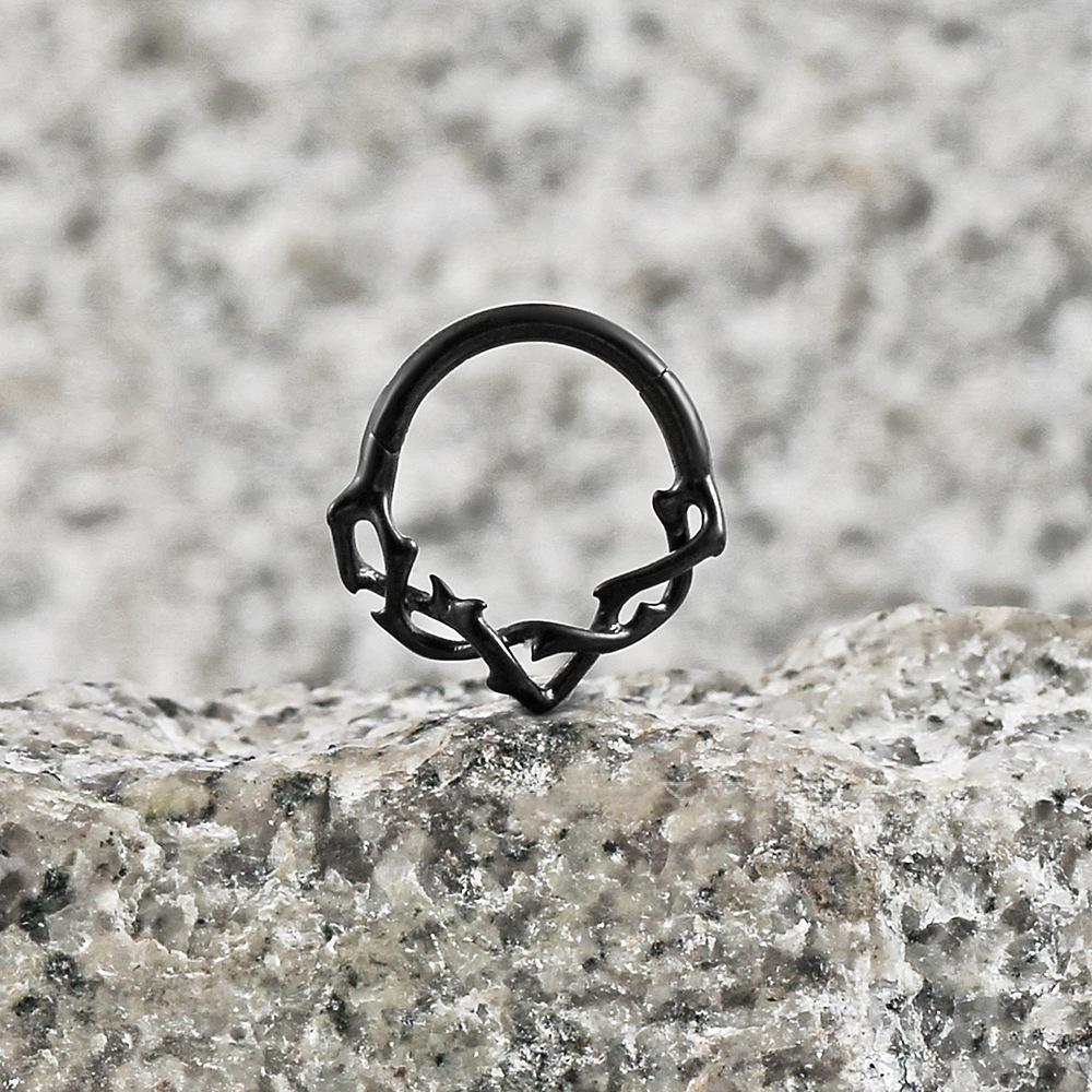 Personalized Titanium Thorn Lip Ring