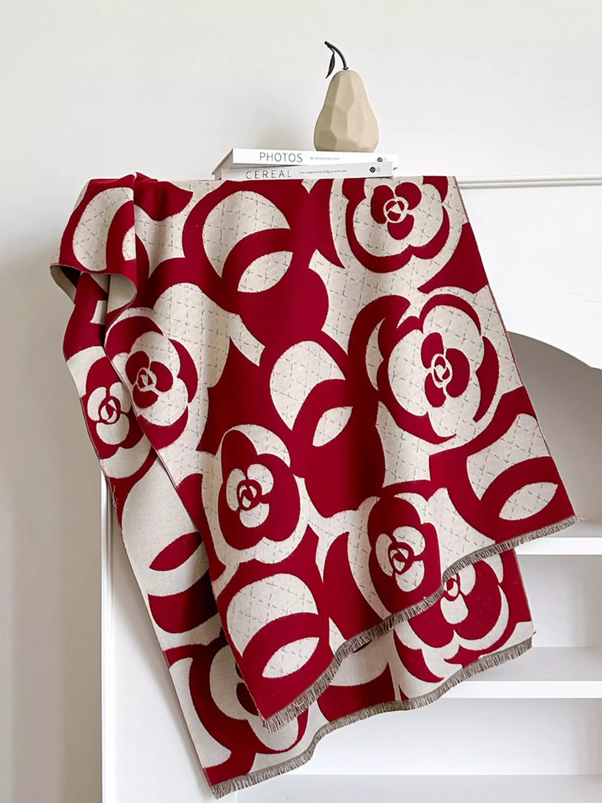 Floral Patterned Warm Scarf