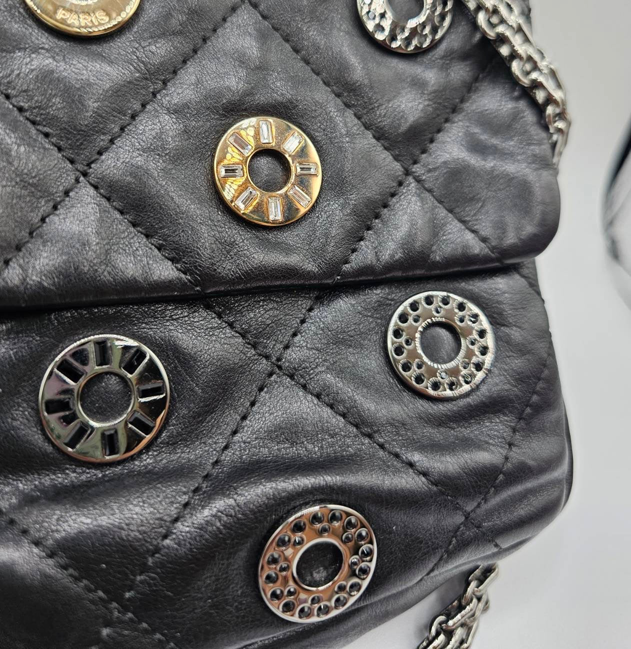 Chanel Star Attitude Flap Bag Grommet Embellished Quilted Leather Large