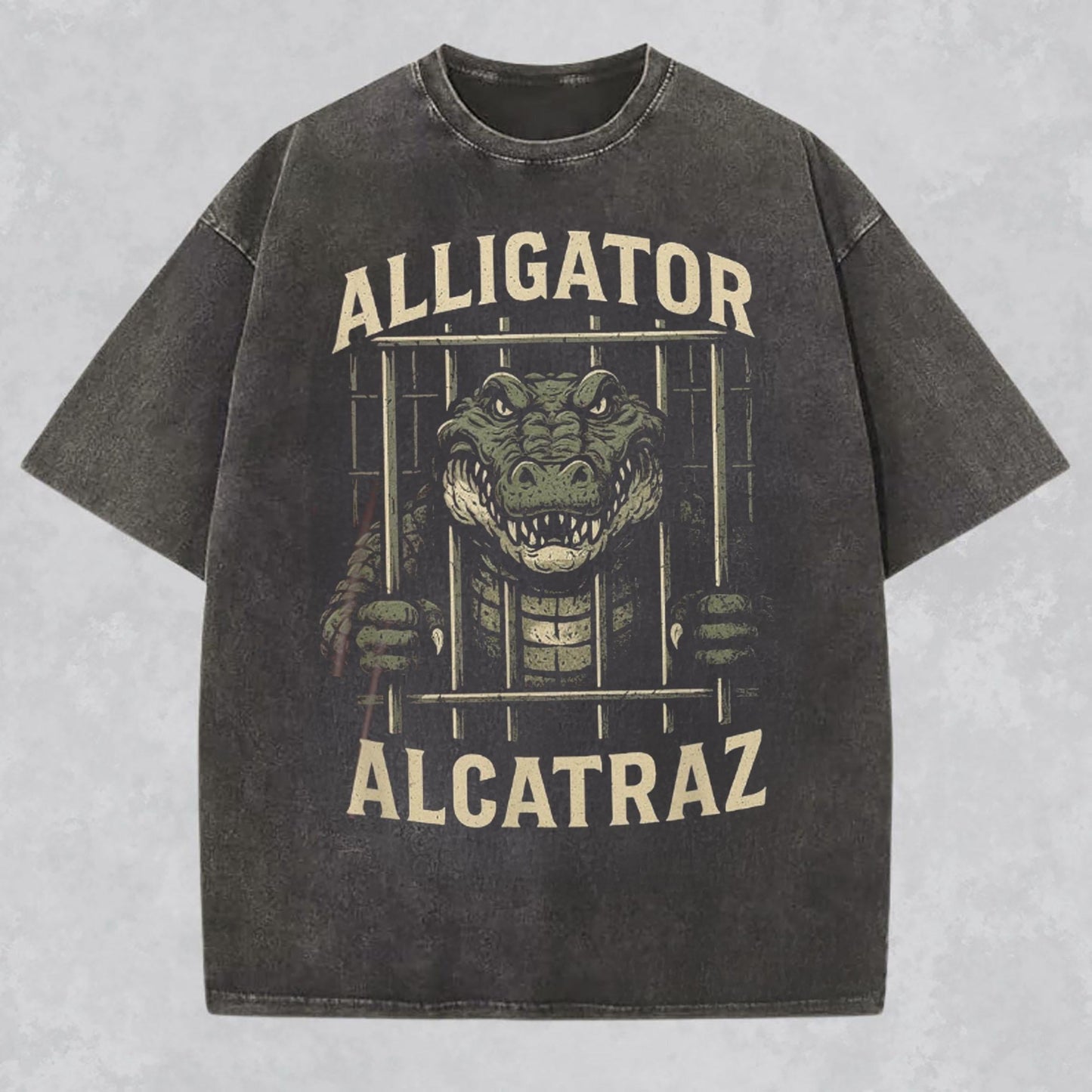 Alligator Alcatraz T-Shirt – Funny Graphic Tee for Animal Lovers, Unisex Heavy Cotton Shirt