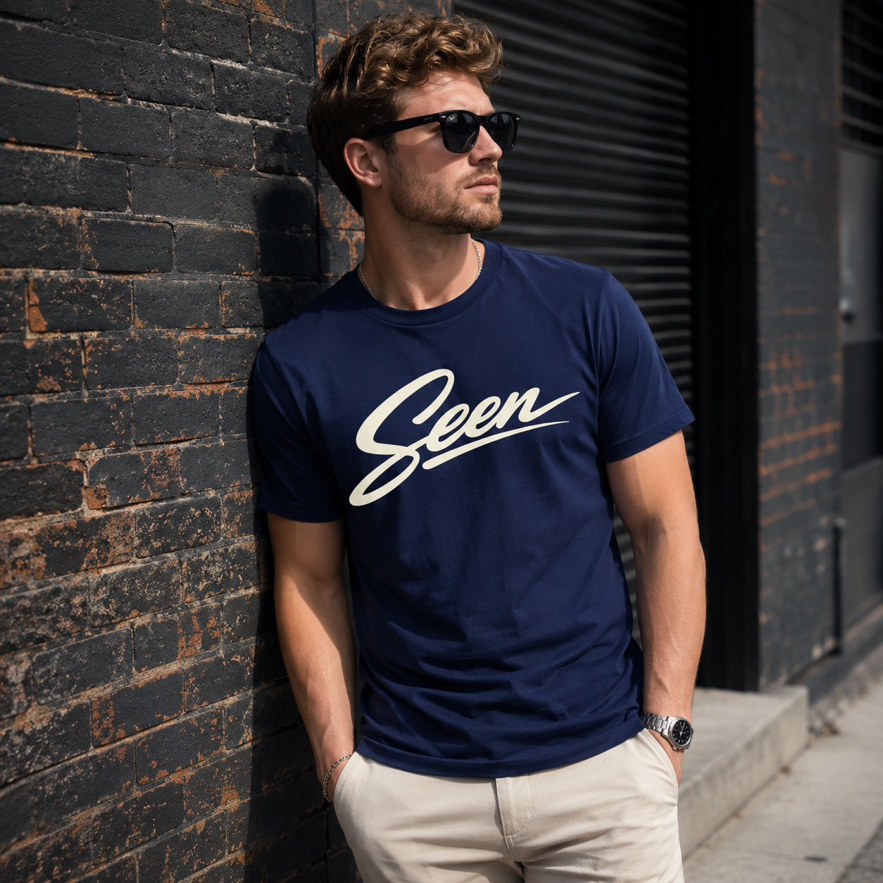 Seen Script T-Shirt | Retro Handwritten Logo Tee