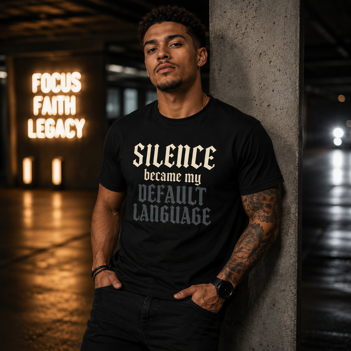 Silence Became My Default Language — Gothic Quote Tee