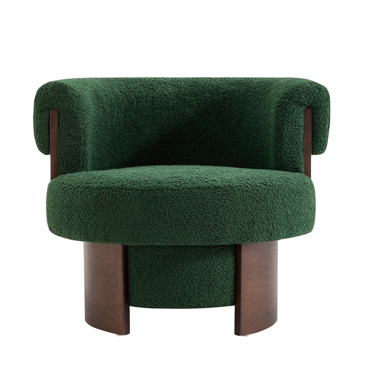 Modern 32'' Wide Curved Sculptural Swivel Barrel Chair, Set of 2