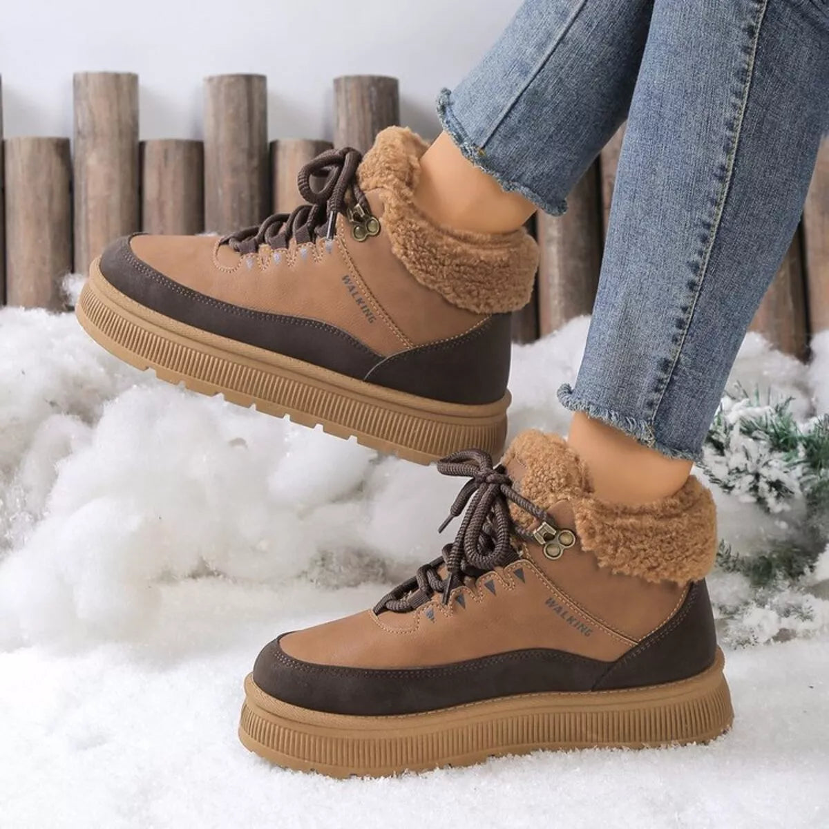 Lace Up Platform Ankle Boots