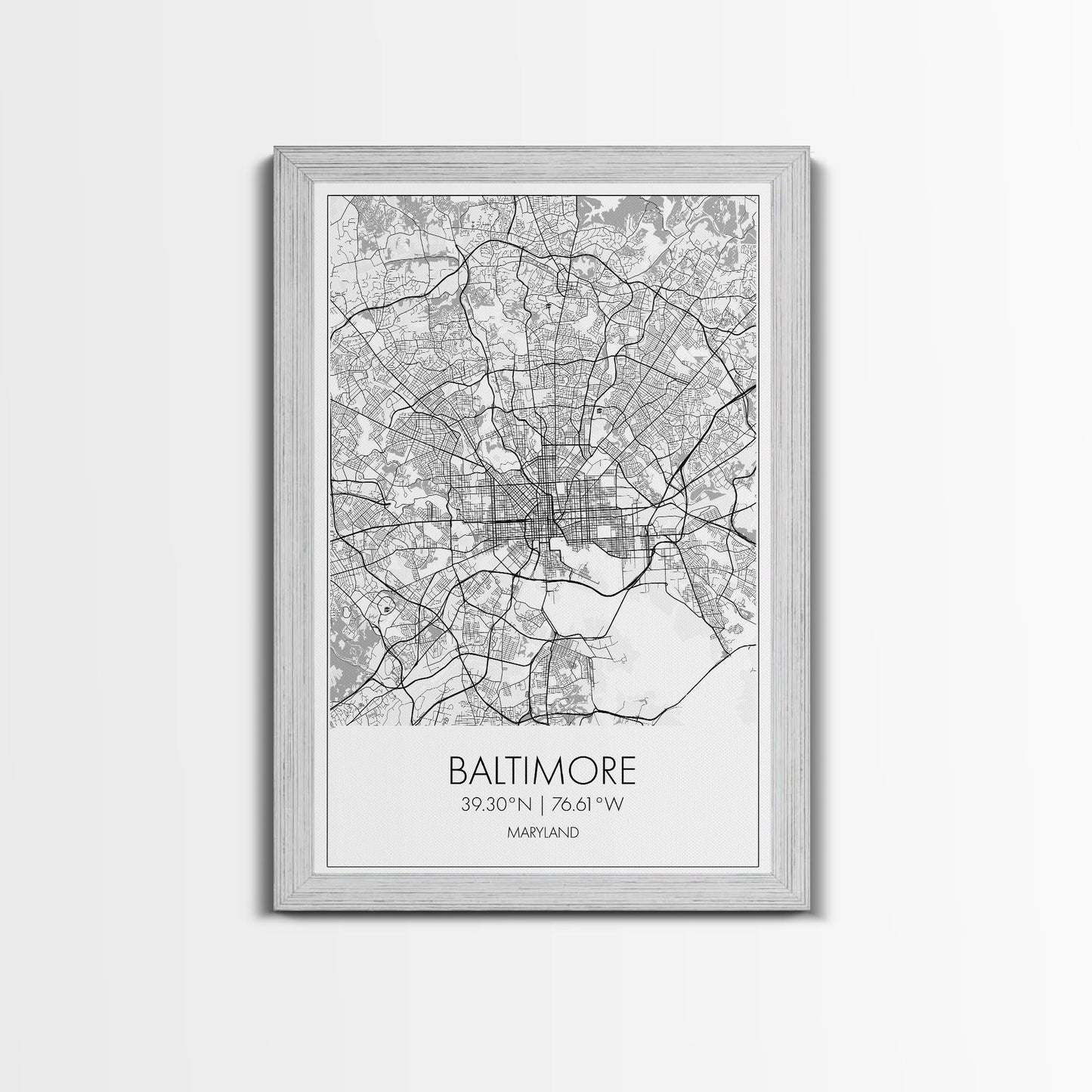 Baltimore Street Map, Maryland Map, City Wall Art, Travel Print, Bedroom Print, Modern Art, Wall Art, Canvas Print, Canvas Wall Art