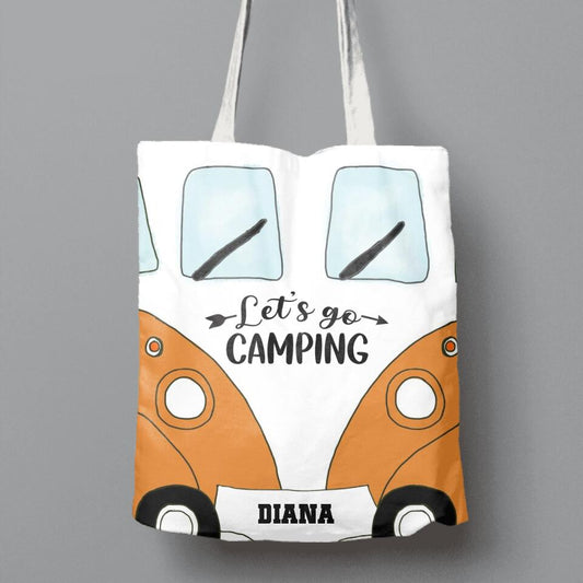 Custom Personalized Bus Camping Canvas Bag - Gift Idea For Camping Lover - Let's Go Camping
