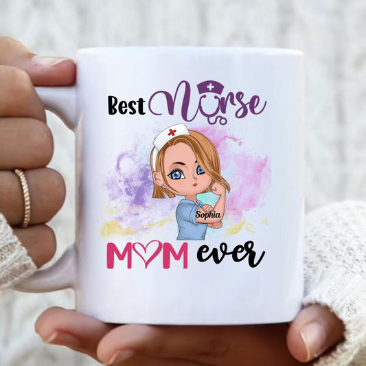 Custom Personalized Nurse Mug - Gift Idea For Nurse - Best Nurse Mom Ever